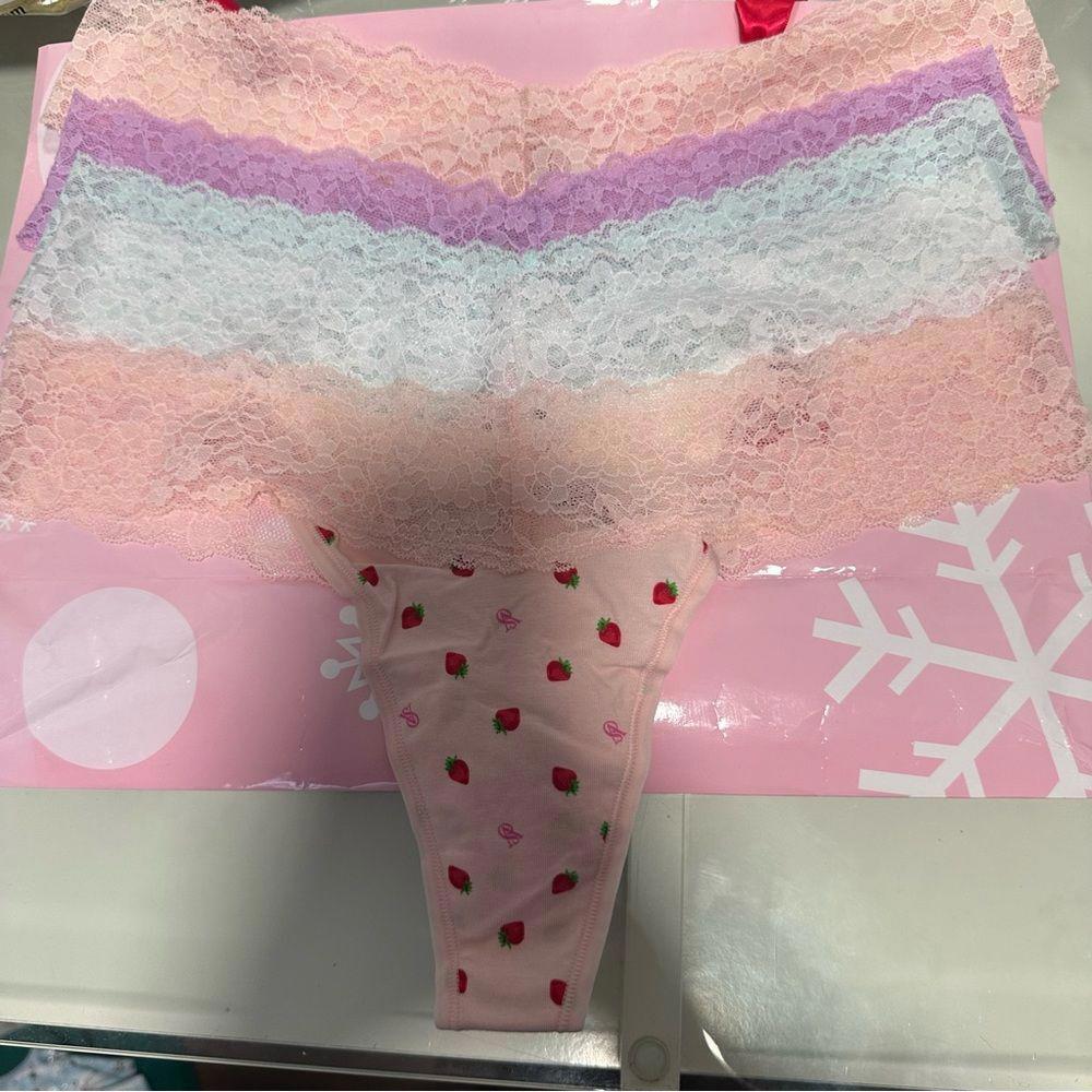 Victoria’s Secret Cotton lace waist thong set